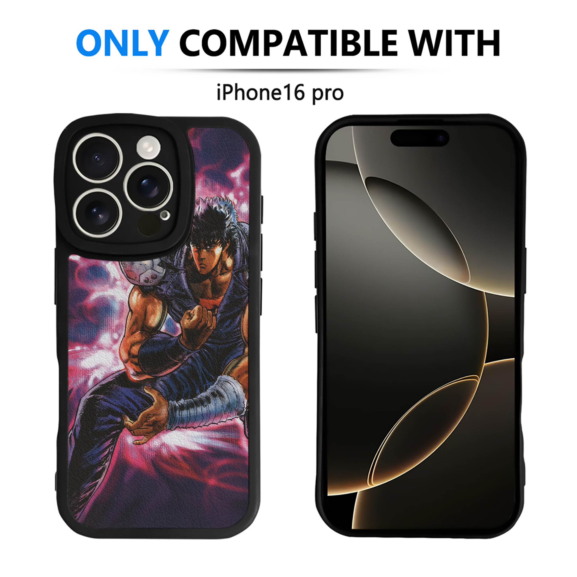 （画像用） 北斗の拳 Fist of the North Star 【iPhone 16シリーズ対応】シリコンスマホケース（レザー調） 材質：シリコン